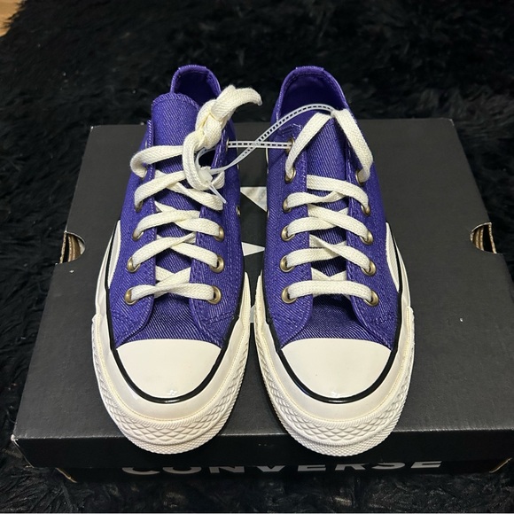 CONVERSE Chuck 70 purple denim lace up low top shoes sneakers sz 7.5 new - Picture 3 of 8